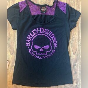 Harley Davidson Skull and lace T-Shirt